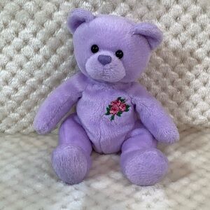 TY Beanie Baby 2.0 Love to Mom Purple Bear Plush 8 inch Stuffed Animal 💜